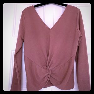 v neck long sleeves shirt